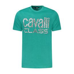 Cavalli Class Green Cotton T-Shirt