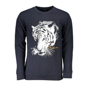 Cavalli Class Blue Cotton Men Sweater