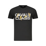 Cavalli Class Black Cotton Men T-Shirt