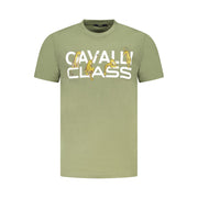 Cavalli Class Green Cotton Men T-Shirt
