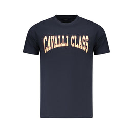Cavalli Class Blue Cotton Men T-Shirt