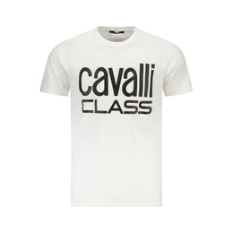 Cavalli Class White Cotton T-Shirt