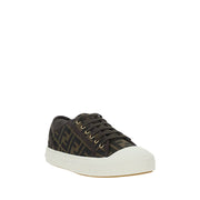 Fendi Brown Polyamide Low Top Sneakers