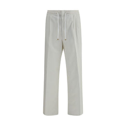 Brunello Cucinelli White Cotton Casual Pants