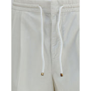 Brunello Cucinelli White Cotton Casual Pants