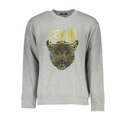 Cavalli Class Gray Cotton Men Sweater