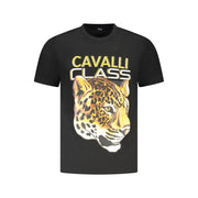 Cavalli Class Black Cotton Men T-Shirt