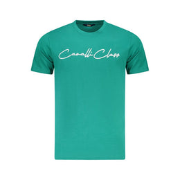 Cavalli Class Green Cotton Men T-Shirt