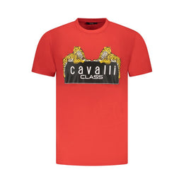 Cavalli Class Red Cotton Men T-Shirt