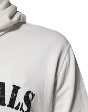 Dolce & Gabbana White Cotton DG ROYAL Print Hooded Sweater