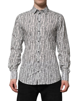 Dolce & Gabbana White Floral Print Casual Long Sleeves Shirt