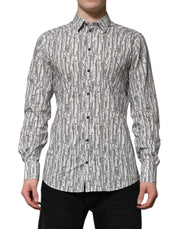 Dolce & Gabbana White Floral Print Casual Long Sleeves Shirt