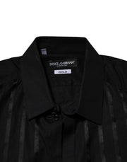 Dolce & Gabbana Black GOLD Long Sleeves Men Formal Dress Shirt