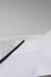 Dolce & Gabbana White Cotton GOLD Long Sleeves Dress Shirt