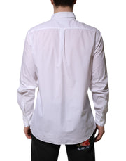 Dolce & Gabbana White Cotton Long Sleeves Dress Formal Shirt