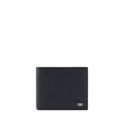 Ferragamo Black Calf Leather Bos Taurus Wallet