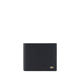 Ferragamo Black Calf Leather Bos Taurus Wallet