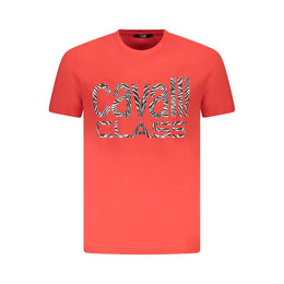 Cavalli Class Red Cotton Men T-Shirt