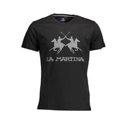 La Martina Black Cotton T-Shirt