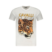 Cavalli Class White Cotton Men T-Shirt