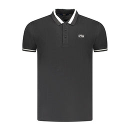 Cavalli Class Black Cotton Men Polo Shirt