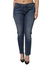 Dolce & Gabbana Blue Low Waist Cotton Skinny Denim Jeans