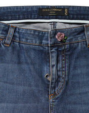 Dolce & Gabbana Blue Low Waist Cotton Skinny Denim Jeans