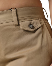 Dolce & Gabbana Brown Cotton Cargo Tapered Pants