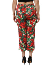 Dolce & Gabbana Multicolor Floral Print Cropped Pants