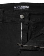 Dolce & Gabbana Black Cotton Mid Waist Denim Jeans