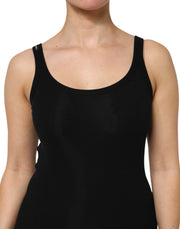 Dolce & Gabbana Black Cotton Stretch Sleeveless Women Tank Top