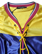 Dolce & Gabbana Multicolor Polyester Long Sleeves V-Neck Top