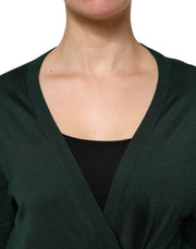 Dolce & Gabbana Dark Green Cashmere Silk Cardigan Sweater