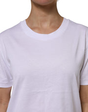 Dolce & Gabbana White Cotton Short Sleeve Round Neck T-shirt