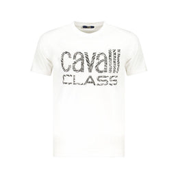 Cavalli Class White Cotton Men T-Shirt