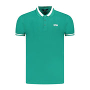 Cavalli Class Green Cotton Men Polo Shirt