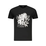 Cavalli Class Black Cotton Men T-Shirt