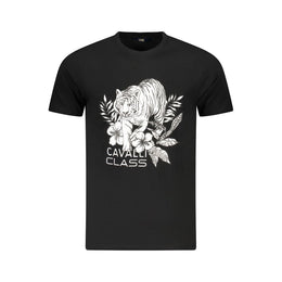 Cavalli Class Black Cotton Men T-Shirt
