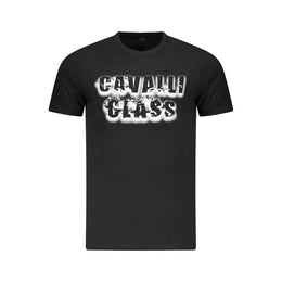 Cavalli Class Black Cotton Men T-Shirt