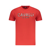 Cavalli Class Red Cotton Men T-Shirt