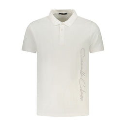 Cavalli Class White Cotton Men Polo Shirt