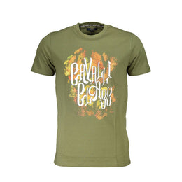 Cavalli Class Green Cotton Men T-Shirt