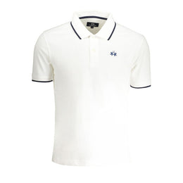 La Martina White Cotton Men Polo Shirt
