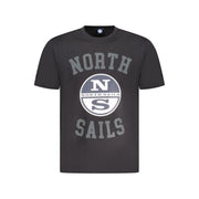 North Sails Black Cotton Men T-Shirt