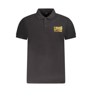 Cavalli Class Black Cotton Polo Shirt