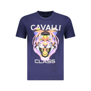 Cavalli Class Blue Cotton Men T-Shirt
