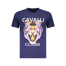 Cavalli Class Blue Cotton Men T-Shirt