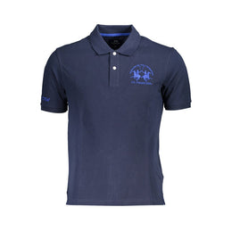 La Martina Blue Cotton Polo Shirt