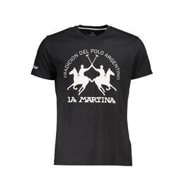 La Martina Black Cotton T-Shirt