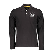 La Martina Black Cotton Polo Shirt